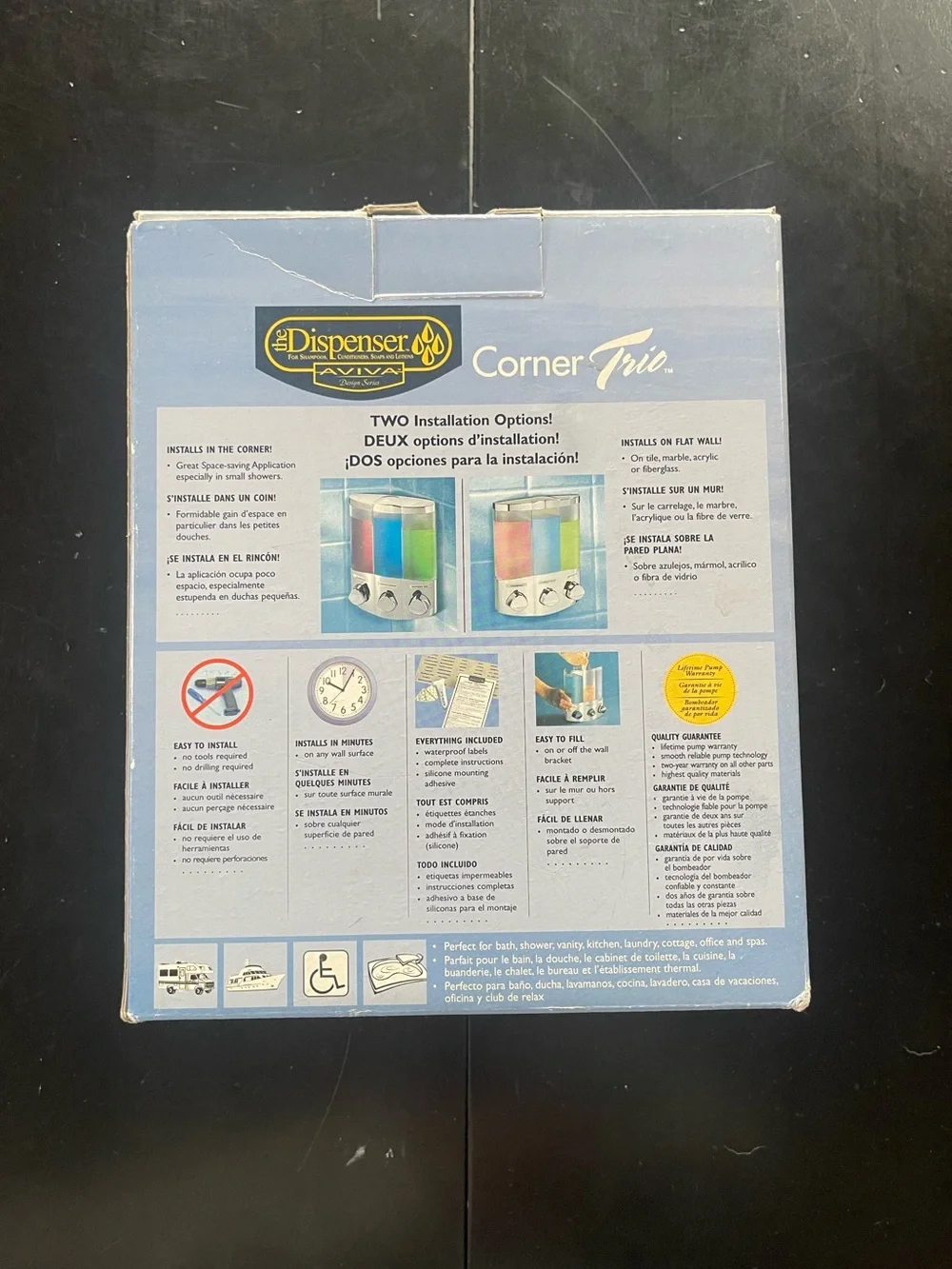 Corner Trio Mounting Dispenser